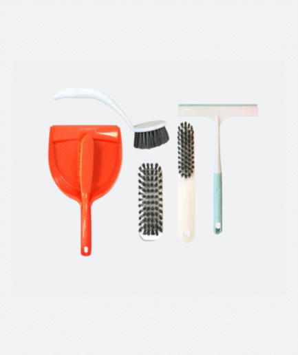 Plastic Dustpan & Brush Set – 5 Assorted Colors | Easy Cleaning Combo