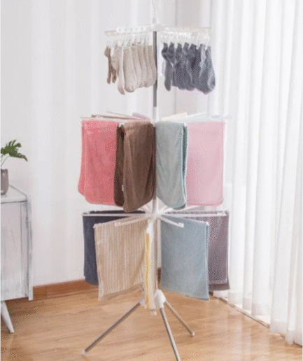 Space-Saving Rotating Laundry Dryer