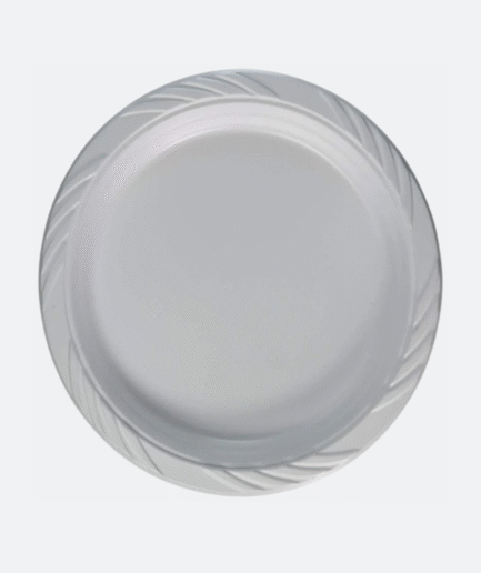 Disposable White Plastic Plates | Pack of 8 | Strong & Lightweight
