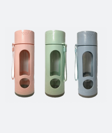 Glass / Plastic Water Bottle Flask with Strap