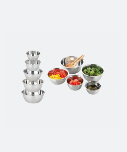 Stainless Steel Mixing Bowl Set (5-Piece) – Multi-Size Bowls for Baking