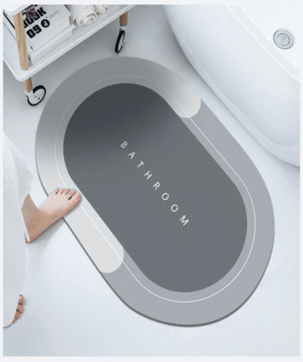 Bathroom Absorbent Bath Mat – Long Oval 59cm – Assorted Designs & Colours