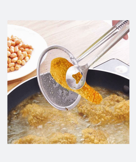 Stainless Steel Oil Draining Sieve – Fine Mesh Strainer – Kitchen Cooking Tool