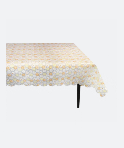 PVC Vinyl Dining Kitchen Table Cover Protector with Floral Pattern – (Assorted Designs & Colors)
