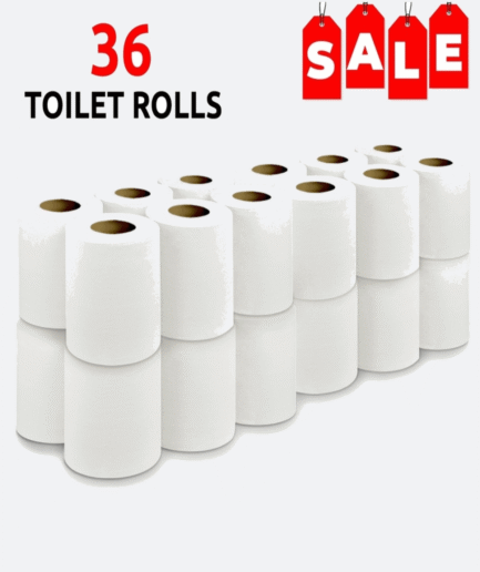 Bathroom Tissue Toilet Roll – Family Pack of 36 Rolls – Soft, Strong & Absorbent