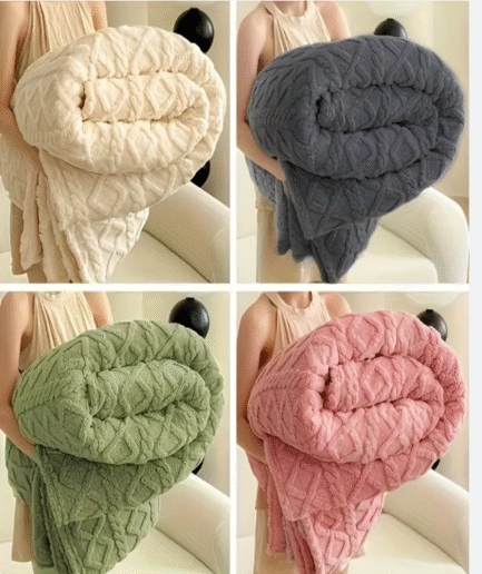 ltra-Soft 3D Plush 1pc Luxurious Fleece Blanket - Dense Weave for Exceptional Warmth, Cozy Flannel Throw